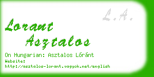 lorant asztalos business card
